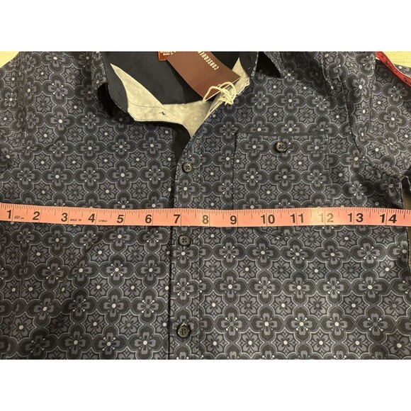 Consequence Boy’s Long Sleeve Button Up Collar Geometric Shirt W/ Pocket Size 5 - Picture 5 of 6